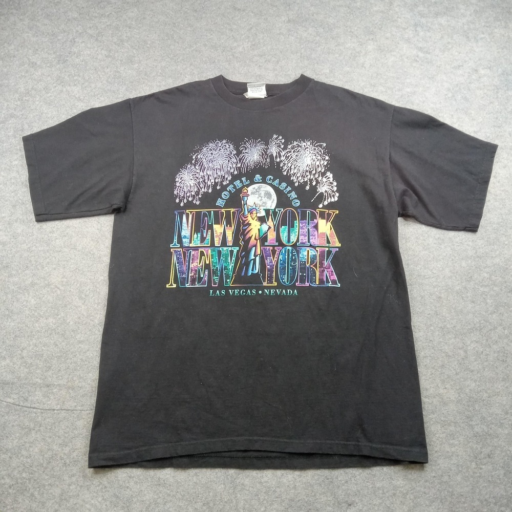 New York New York‎ Hotel Casino Shirt Mens Large Black Las Vegas Graphic Tee Vtg